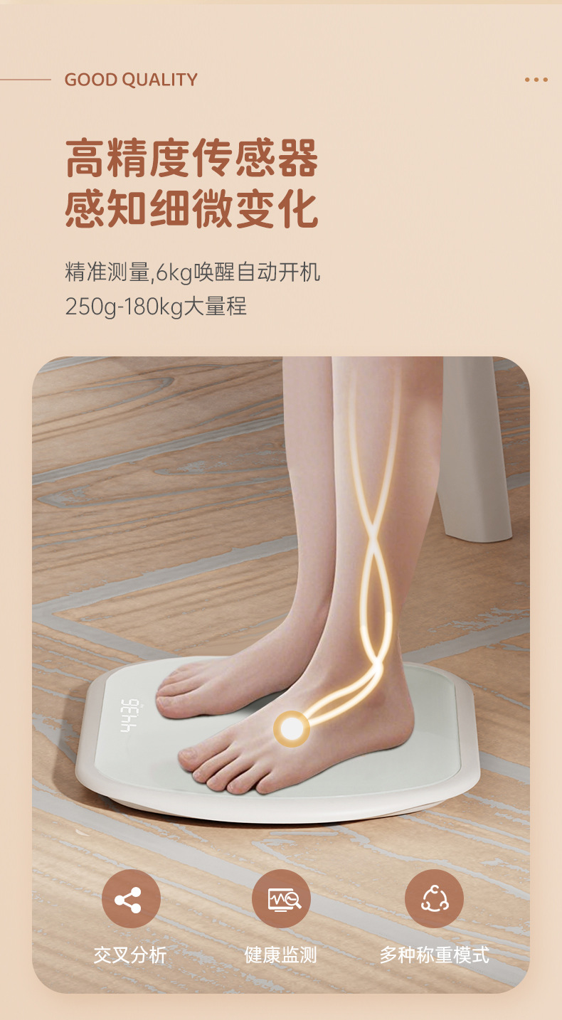 Body Weight Scale Household Body Fat Scale Accurate Electronic Scale Rechargeable Personal Weight Measurement Smart Diet Scale 2026 New Model