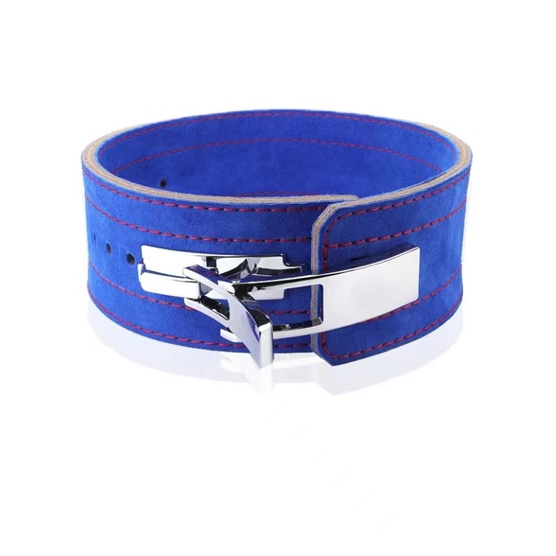 Cinturón de Fitness de piel de vaca para levantamiento de pesas, sentadillas, peso muerto, protección de cintura, equipo de protección deportivo, levantamiento profesional con hebilla rápida