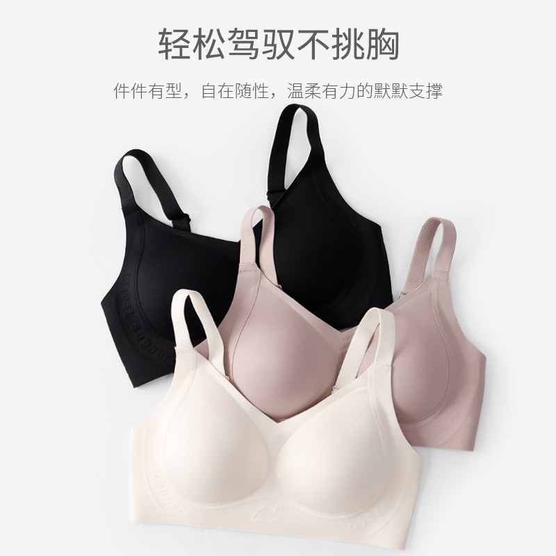 Soft Support Underwear Women's Big Chest Small Chest Gather Upper Support Anti-sagging No Steel Ring No-trace Bra Wholesale