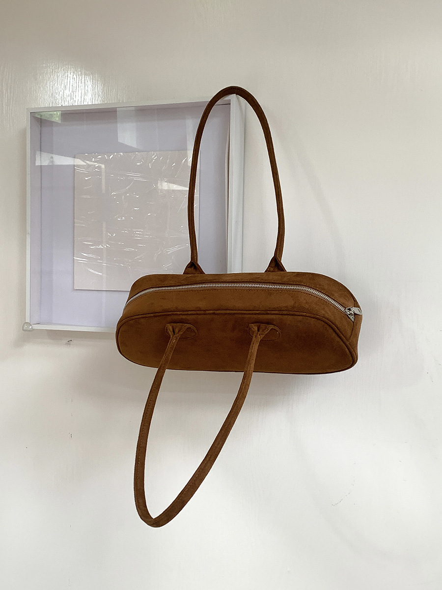 Cross-Border Baguette Underarm Bag For Women Fashion Retro Suede Niche Luxury Suede Handbag Shoulder Bag - Thumbnail 7