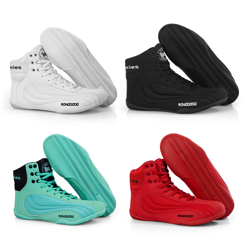 Boxing shoes for men and women, wrestling shoes, professional indoor and outdoor fitness free combat fighting shoes, Sanda competition training shoes
