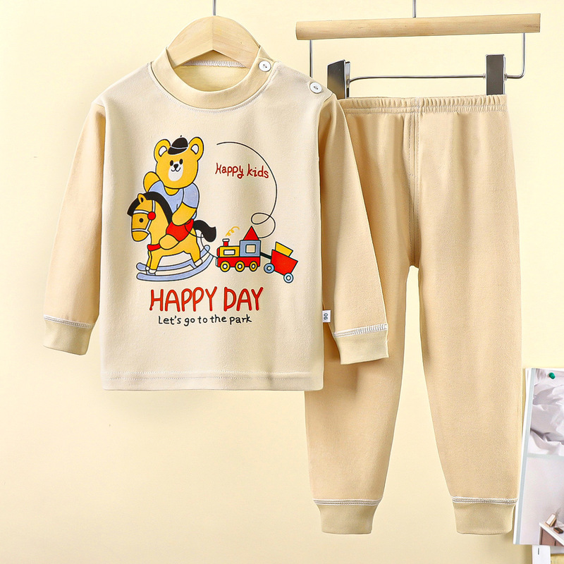 子供用下着セット 純綿 男の子 秋用パジャマ 女の子 秋服 秋パンツ ホームウェア 子供服 卸売 漫画柄|undefined