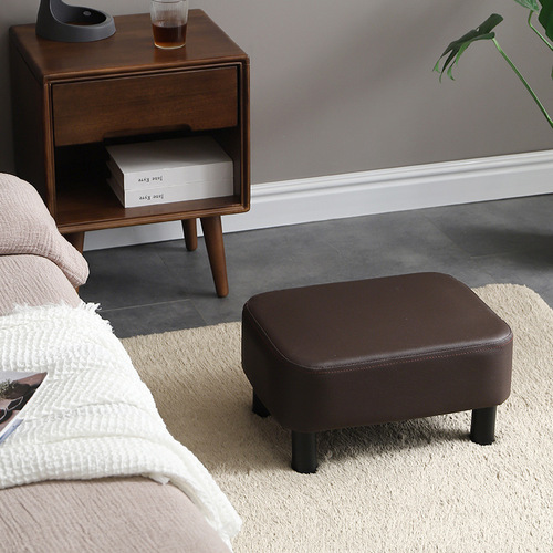 Solid wood footstool, creative small stool, household bench, simple foot pedal, living room sofa stool, doorway shoe changing stool, round stool