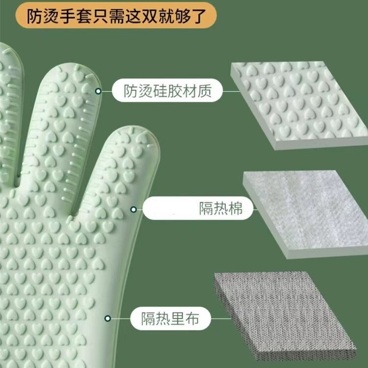 防熱手袋高温オーブンキッチンシリカゲル滑り止め断熱焙煎厚い防熱専用電子レンジ手袋|undefined
