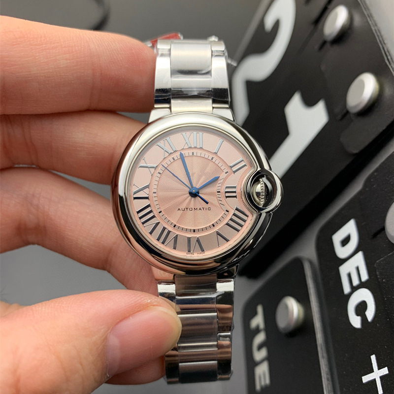Factory Direct Sales Af V6 Blue Balloon 33mm Fully Automatic Mechanical Watch Fisheye Waterproof Tank Santos Women's Watch