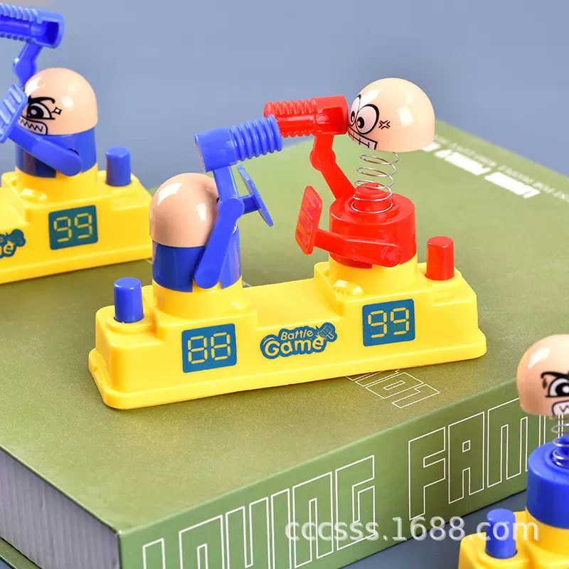 锤子敲打小人双人对打对战游戏红蓝攻守对战人桌面游戏亲子PK玩具