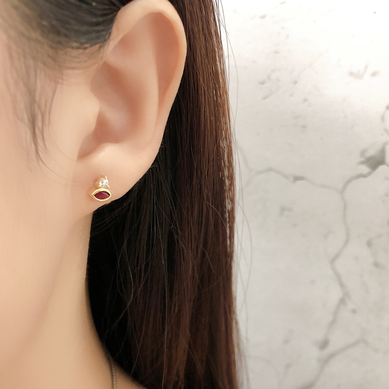 Style Simple Œil Argent Sterling Incruster Zircon Boucles D'oreilles 1 Paire display picture 16