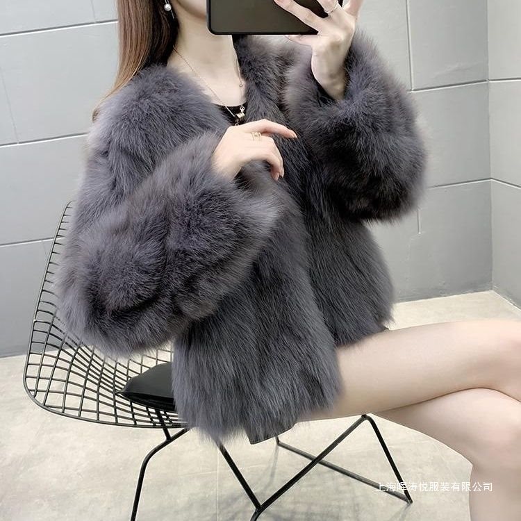 皮草外套女短款2023秋冬新款韩版修身显瘦时尚仿水貂毛大衣