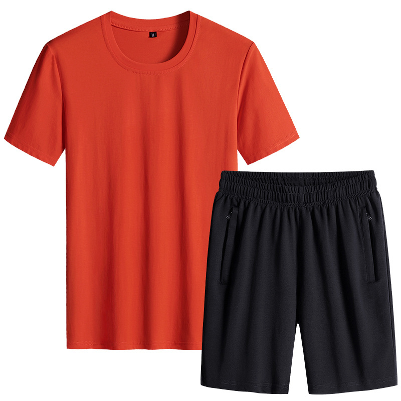 Trajes deportivos de algodón de verano para hombres delgados de mediana edad, trajes de verano para correr, trajes casuales, trajes deportivos sueltos para hombres