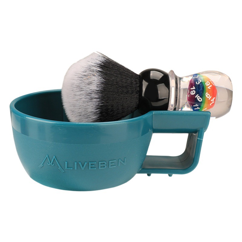 Li Wu Ben crema de afeitar cuenco de elaboración de cerveza boca ancha PP cuenco de jabón engrosado resistente a las caídas tazón de afeitar húmedo de patrón tridimensional estadounidense