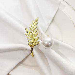 Cross-Border New Harvest Series Wheat Ear Napkin Ring Hotel Rice Simple Napkin Buckle Napkin Ring Factory Direct Sale