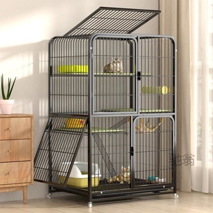 Cat House Cat Cage Free Space Super Large Cat Foot Integrated Cat Nest Double-layer Indoor Cat Villa F with Toilet