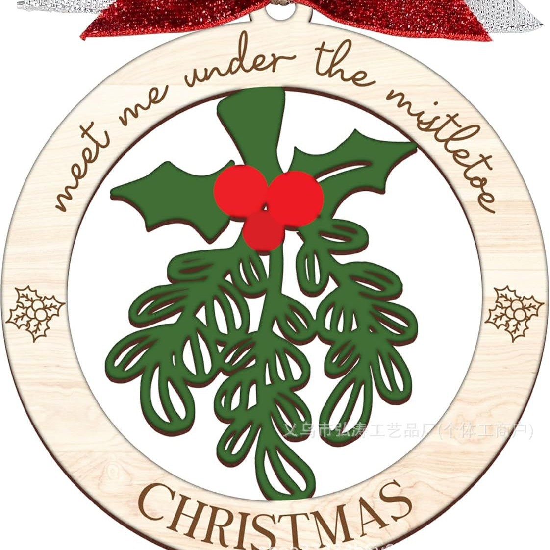 Decoración colgante 2026 nuevo mejor regalo de mudanza decoración de madera decoración para el hogar decoración del árbol de Navidad rojo