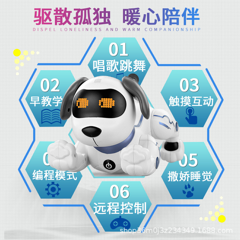 El nuevo robot biónico inteligente de perro de programación de simulación de trucos llamará a caminar perro de juguete eléctrico controlado remoto para niños