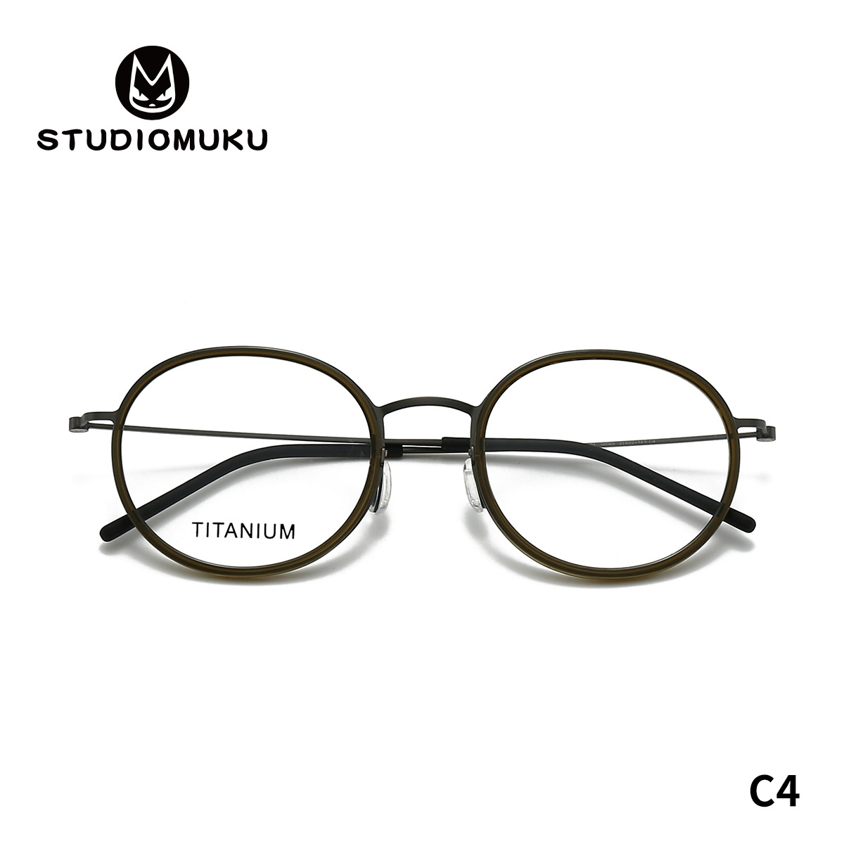STUDIOMUKU gafas de madera cool retrógrado redondo marco de gafas minimalista placa clásica marco de gafas redondo universal