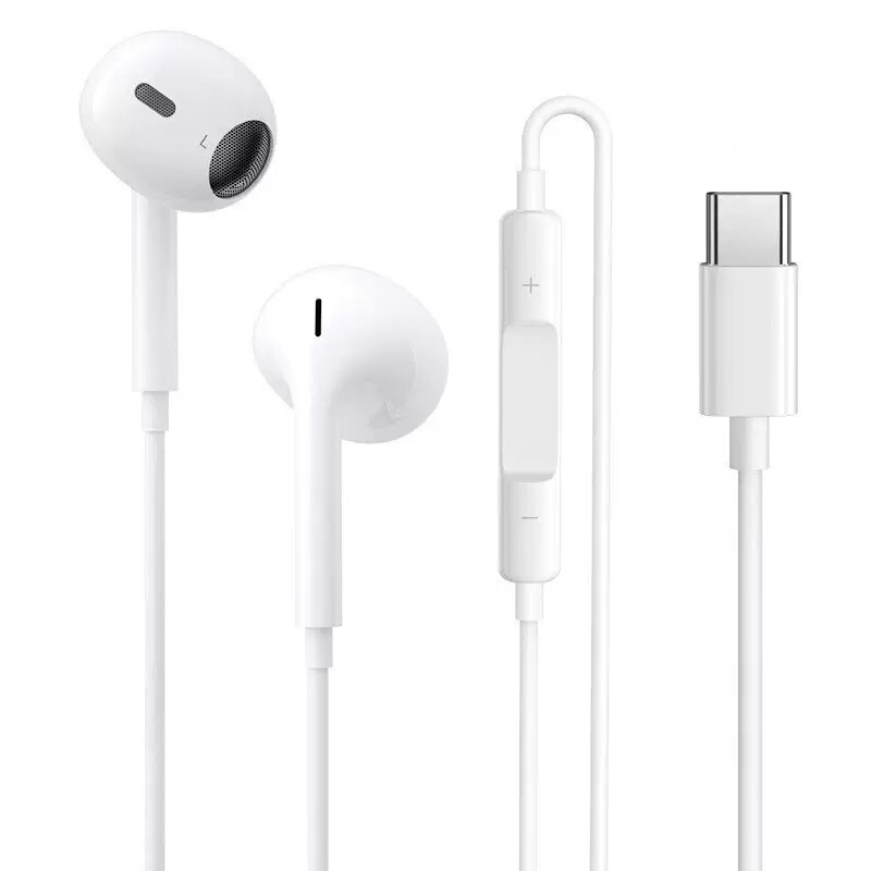 Factory-made in-ear wired headphones suitable for Apple, Type-C, Android, iPhone, and 3.5mm universal devices with microphone