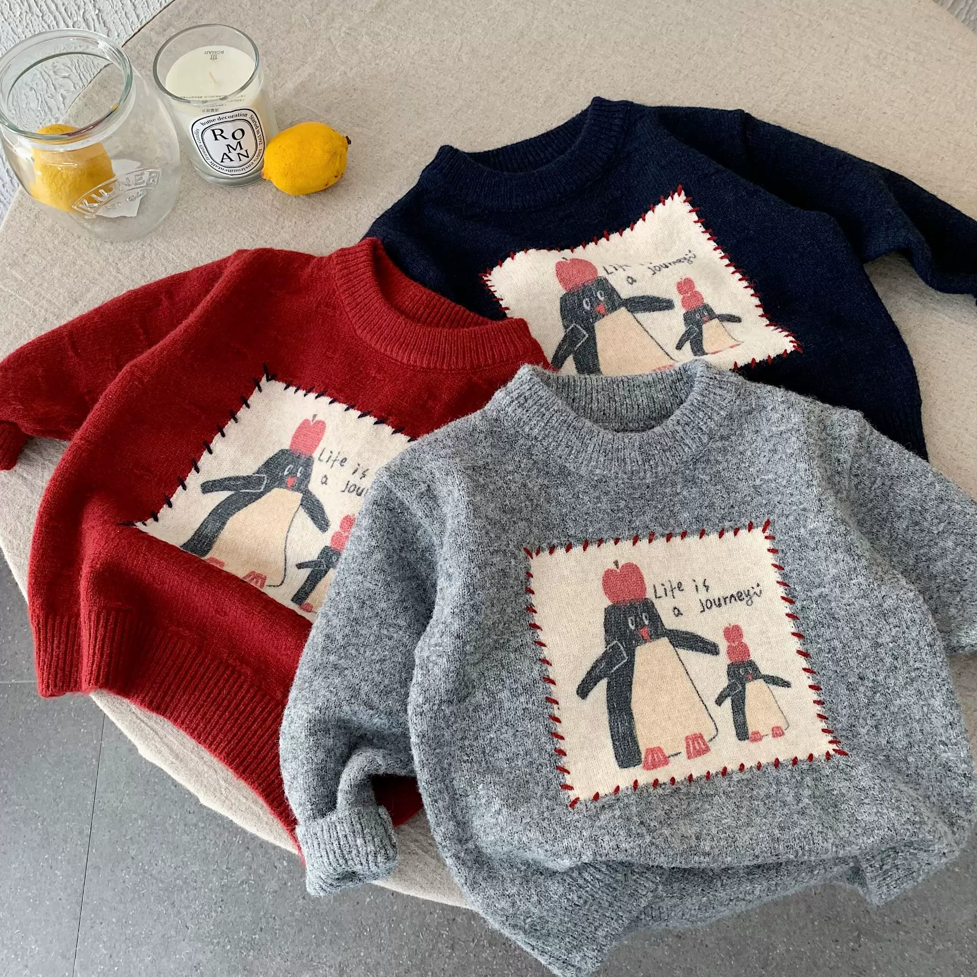 儿童毛衣加厚冬季针织衫宝宝打底套头女童上衣中小童保暖秋冬上衣