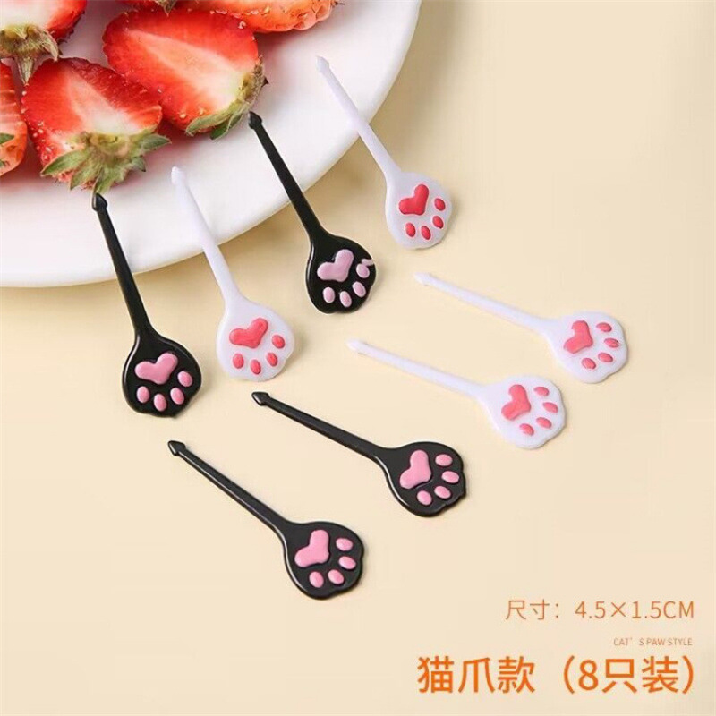 Japón hogar dibujos animados horquilla de fruta creativa para niños animales lindos horquilla de fruta de plástico set Bento stick