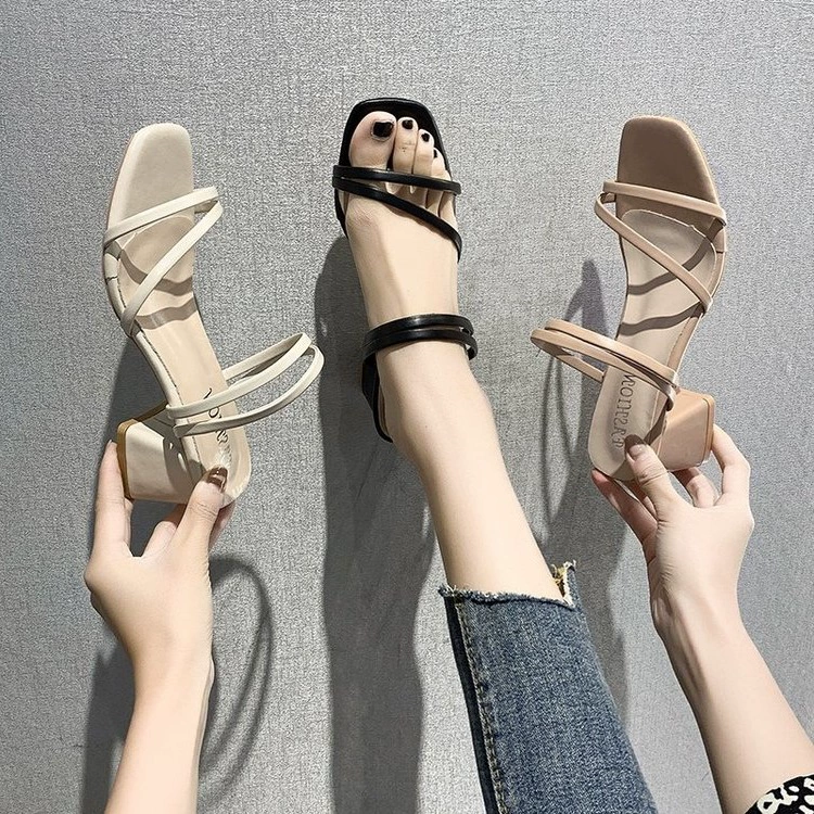 Женские летние босоножки в стиле ретро «Фея», новая мода 2025 года, универсальные, на толстом каблуке, французский нишевый дизайн, высокие каблуки