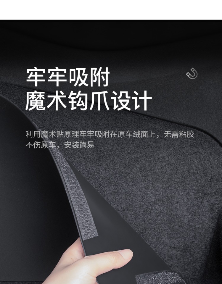 Suitable for Tesla's New Version of Model Y/Yl, Door Laser-Engraved Threshold Strips, and Velvet Anti-Kick Pads on Both Sides of the Center Console