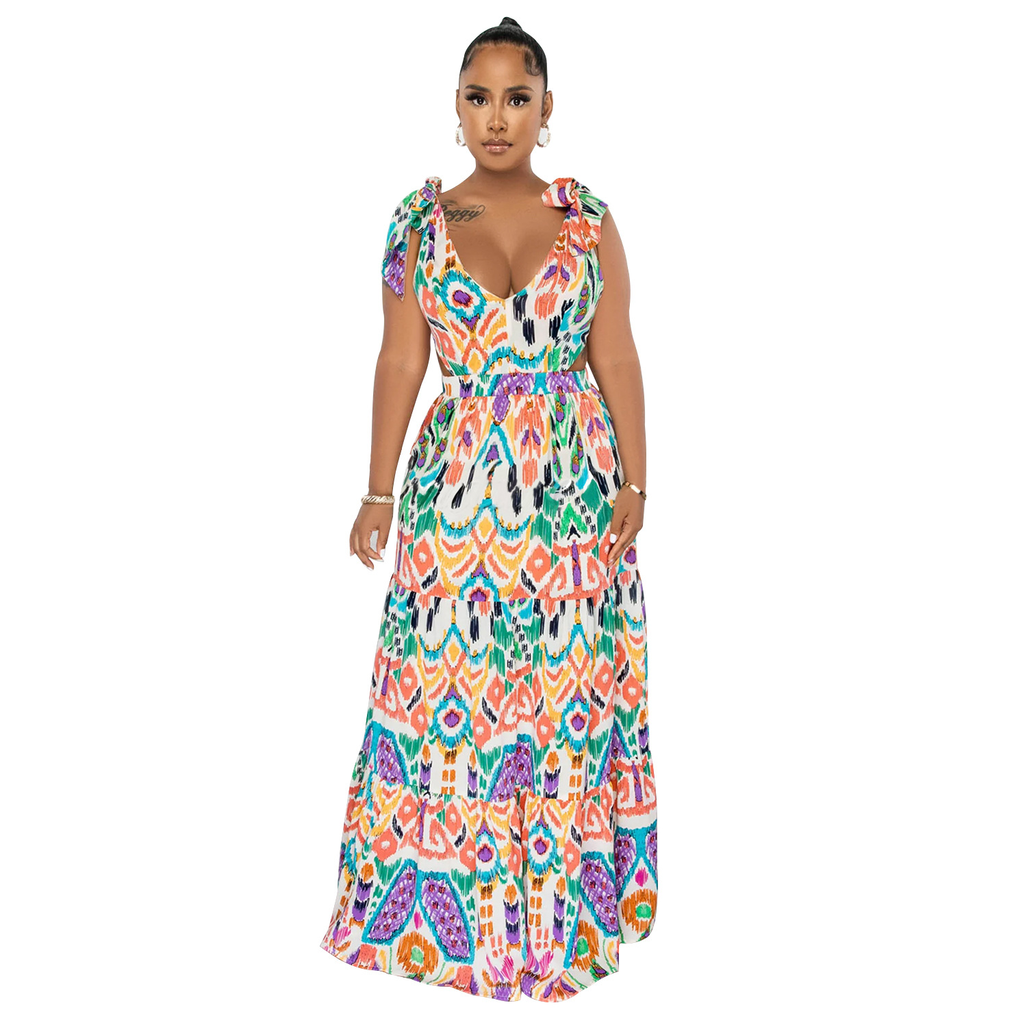 X6270 transfronterizo AliExpress Amazon europeo y americano de la moda de las mujeres sin mangas vestido de encaje-up vestido de las mujeres image 5