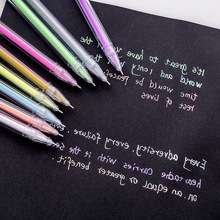 荧光笔高光粉彩笔简约风9色荧光彩色相册笔糖果色水粉笔黑纸笔