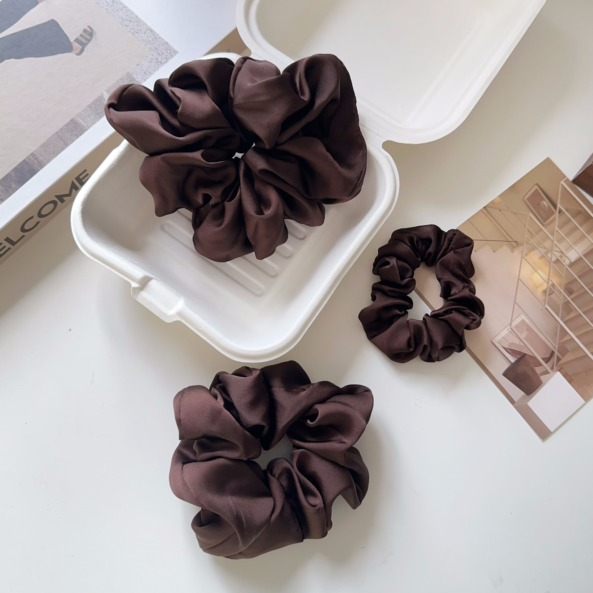 8g Weight Hair Tie Hair Accessories Type 1 Piece Quantity Holiday, Daily Occasion Solid Color Pattern Women's Gender Simple Style, Classic Style Style Women's Simple Style Classic Style Solid Color Cloth Hair Tie 16