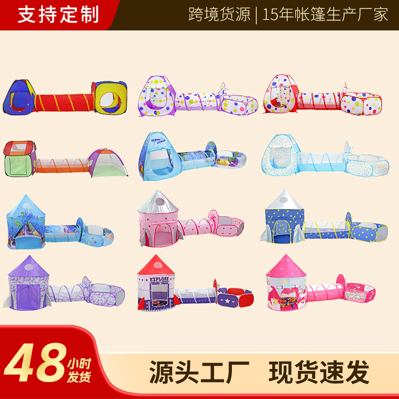 Set de Tienda de Juegos 3 en 1 para Niños Set de 3 Piezas de Poliéster Plegable para Interior
