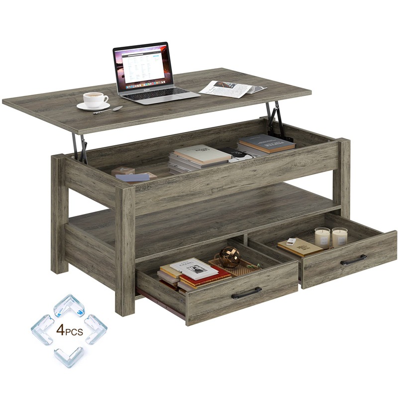 Mesa de café multifuncional de doble uso pequeño apartamento simple luz estilo de lujo sala de estar hogar creativo plegable mesa de café de elevación