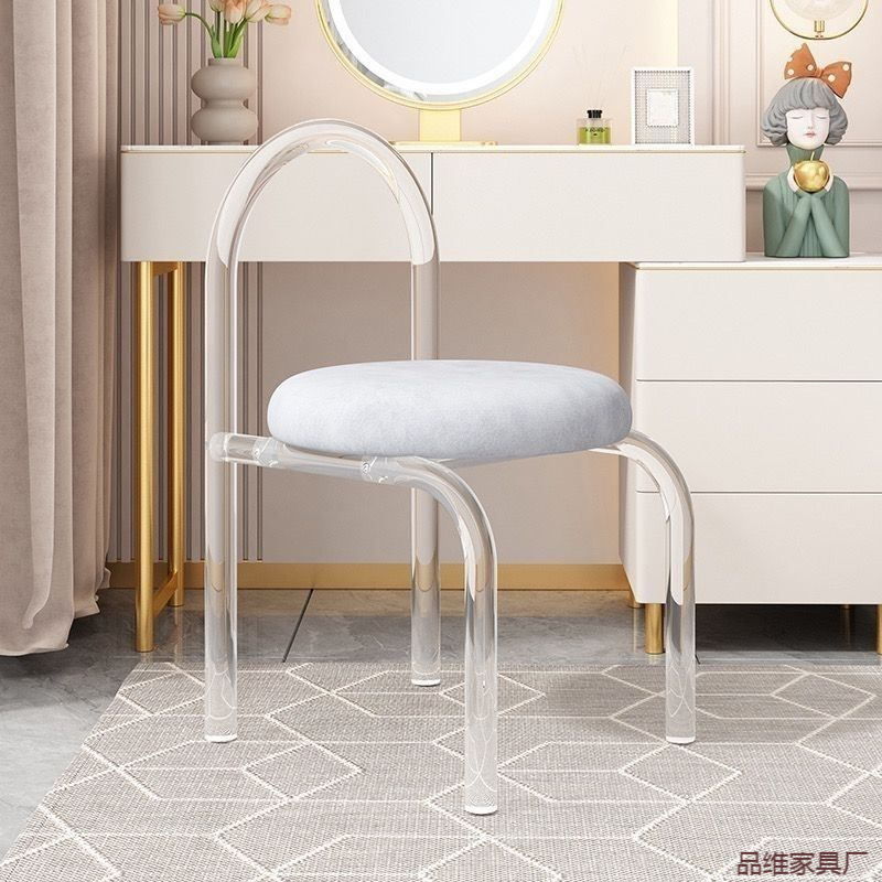 Nuevo tipo de silla de maquillaje de lujo ligero hogar dormitorio respaldo silla de almacenamiento silla de maquillaje