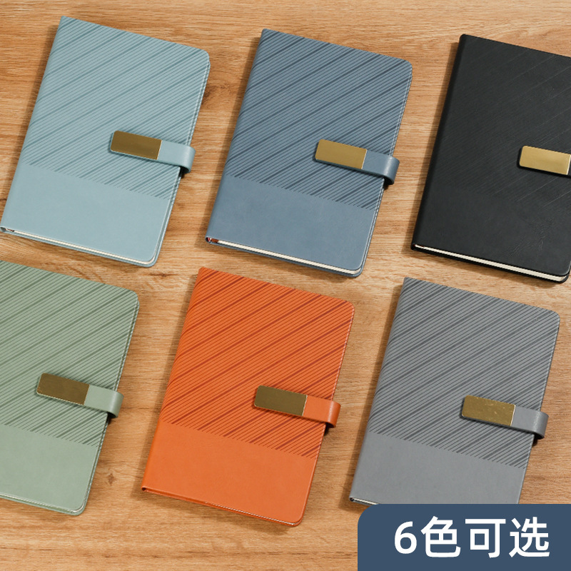 a5斜纹磁扣笔记本子现货仿皮手账本会议b5简约商务记事本定制logo|undefined