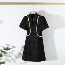 2213310-提花钉珠改良旗袍连衣裙-注:特价不退换