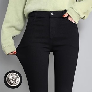 Black Leggings for Women's Outer Wear Spring and Autum 2025 New Tight Pencil High Waist Elastic Small Black Pants Small Leg Pants