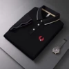 Black embroidery red