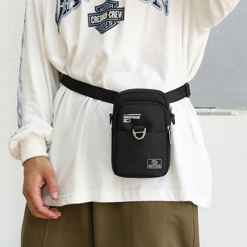 Shoulder bag new cross-border trend men's mobile phone bag single shoulder crossbody bag trendy Oxford cloth waist bag female manufacturer wholesale