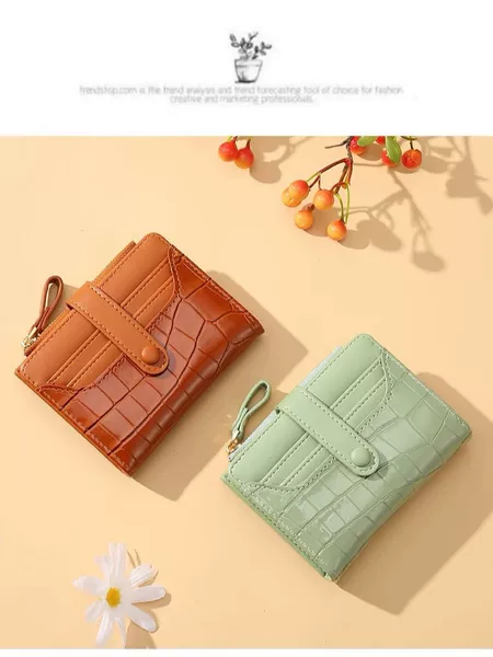 2026 Korean Version Crocodile Pattern Multi-Card Slot Zipper Coin Purse Women's Short Mini Leather Card Holder Cross-Border Hot Seller