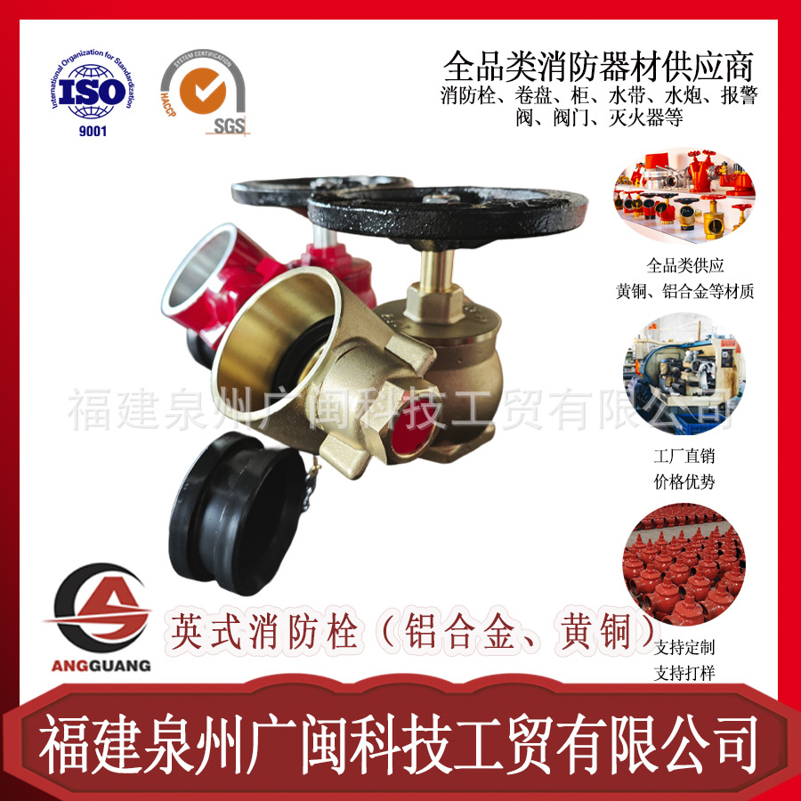 消防器材铝合金黄铜2.5英寸BS336英式室内外消防栓及配件高消火栓