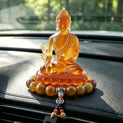 Interior Decoration Hanging Ornament Car — Car ornaments - 16-dragon-pattern-agate-beads-4-pieces-colored-glaze-guanyin-ornaments-c