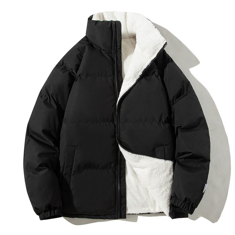 綿の服の男の秋冬の新型のファッションの短いタイプの羽戎の綿の服のファッションのブランドのパンの服のオーバーの厚い立襟の百合の綿入れの上着|undefined