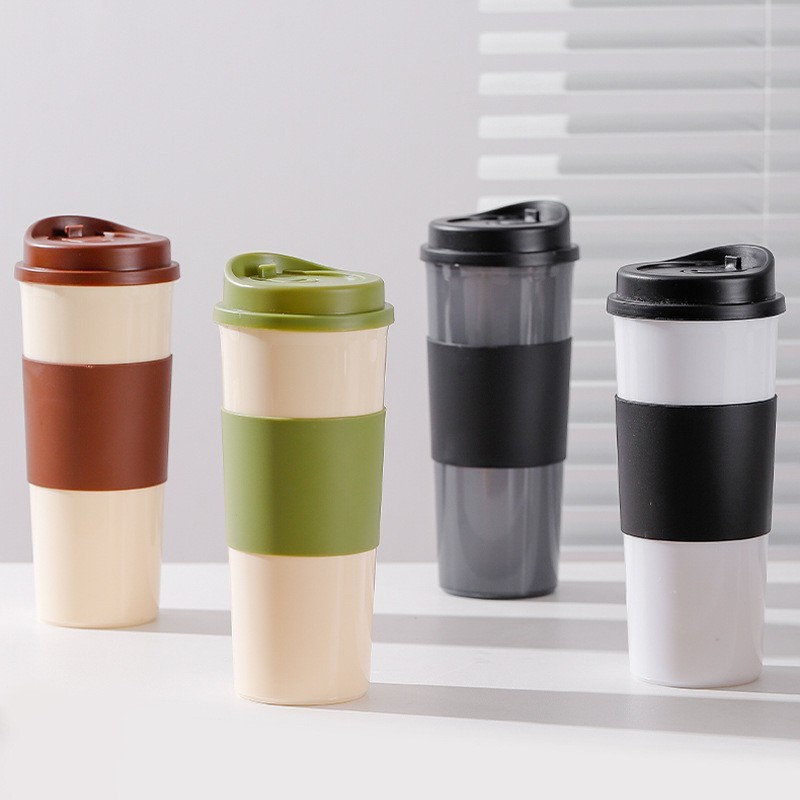 アマゾン小麦わらPPコーヒーカップ牛乳カップ密封スライドカバー断熱保温カップ屋外携帯コップ|undefined