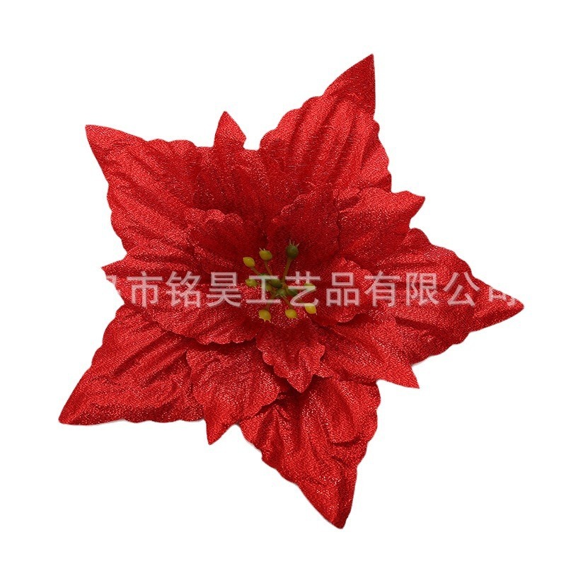 国境を越えて人気の高いクリスマスデコレーション、大きな尖った葉のポインセチア、マルチカラーのクリスマスオーナメント、クリスマスアクセサリー用品|undefined