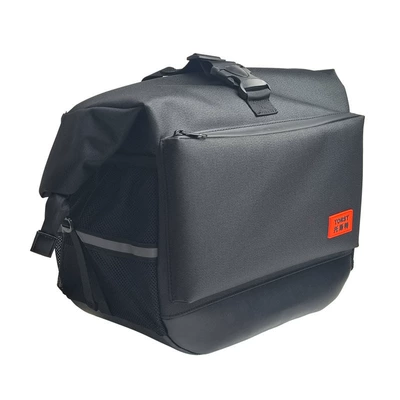side bag waterproof accessories, Motorcycle bumper - black-oversized-canvas-single-bag-1-pair-mounting-bracket-1-pair