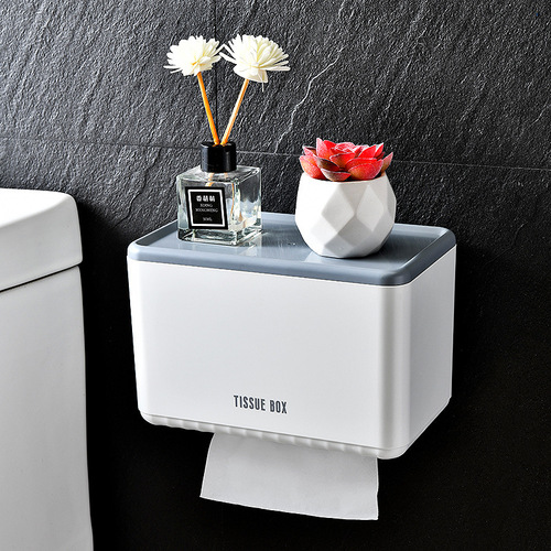 Creative toilet paper holder bathroom toilet side wall-mounted tissue box roll paper box tissue holder no punching paper holder