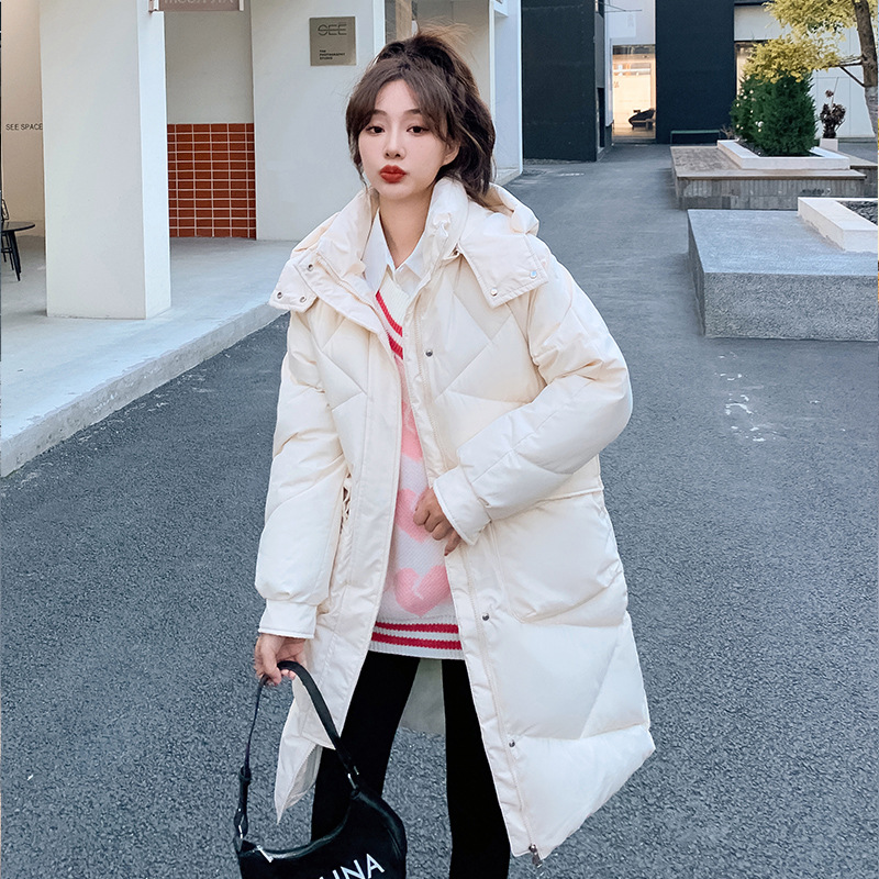 Ropa de algodón para mujeres mediana y larga 2023 invierno nuevo estilo simple de calidad cálida y gruesa chaqueta de algodón relajado delgado image 2