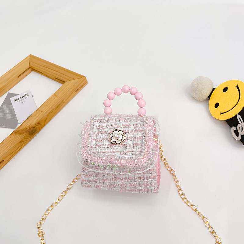 Bolso de los niños de otoño e invierno Nueva Moda Perla Chica bolsa de mensajero linda princesa niña bebé estilo Exterior cambio bolsa de accesorios