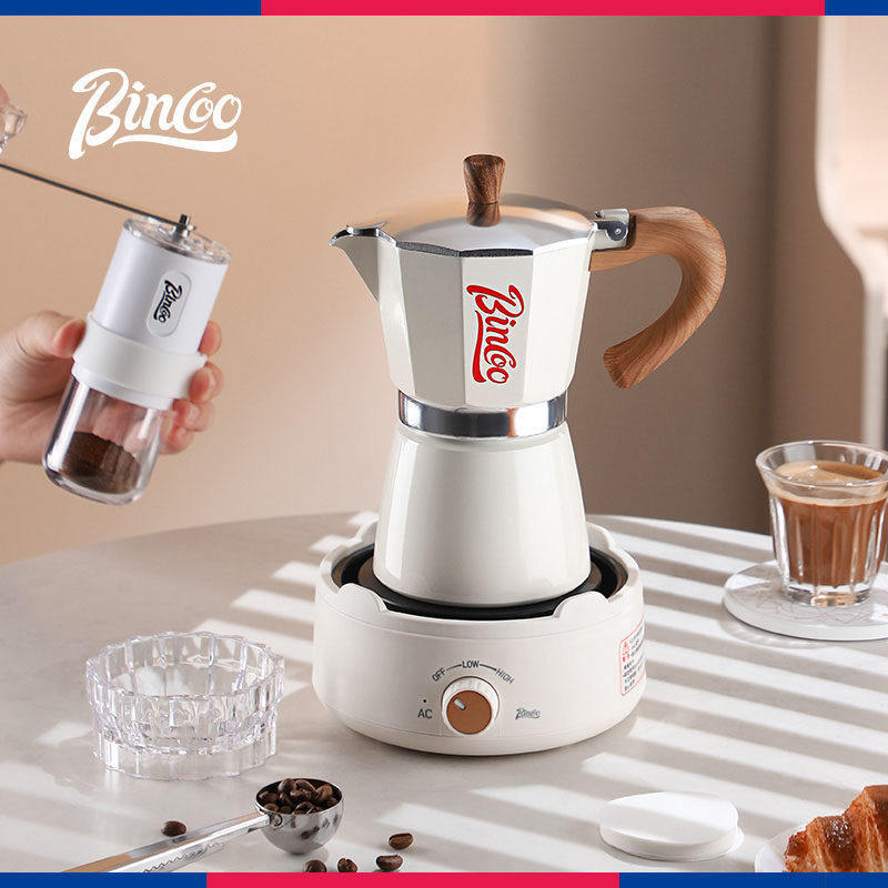 Bincoo Moka Pot Máquina de café Hogar Pequeño Horno eléctrico Extracto Máquina de café de mano Juego de café