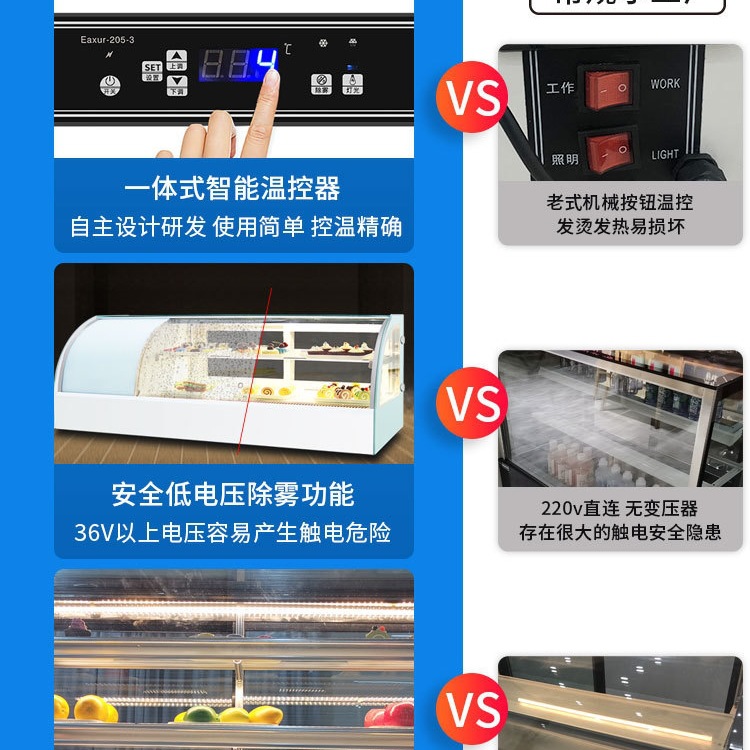 Gabinete de sushi de refrigeración Gabinete de exhibición de escritorio pequeño arco frutas cocinadas postres sashimi Gabinete West Point nuevo gabinete de preservación de frescura