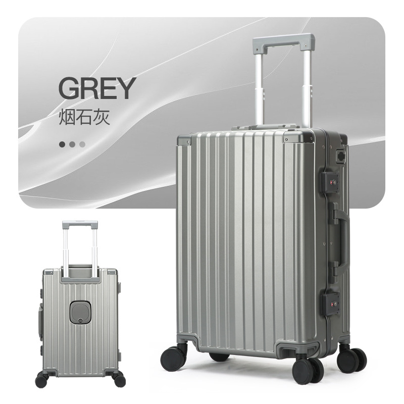 Equipaje PC maleta marco de aluminio caja de la carretilla rueda universal USB estudiante Masculino Femenino multi-función de la contraseña de 28 pulgadas Bo marca