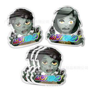 European and American hot selling monster-proof children's special-shaped zipper bag leisure food Candy moisture-proof aluminum foil cartoon self-standing bag