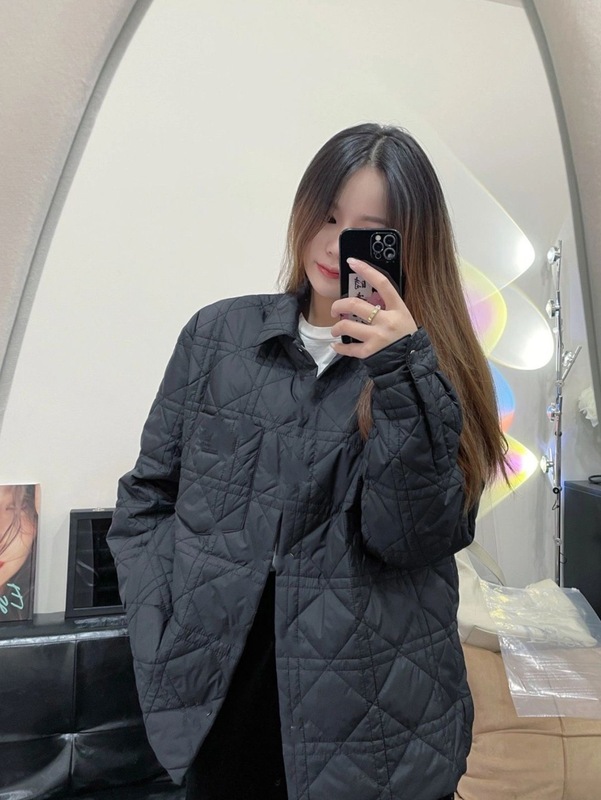 毒家现货正确版本高品质D家2025新款菱形格绗绣棉服外套男女同款|undefined
